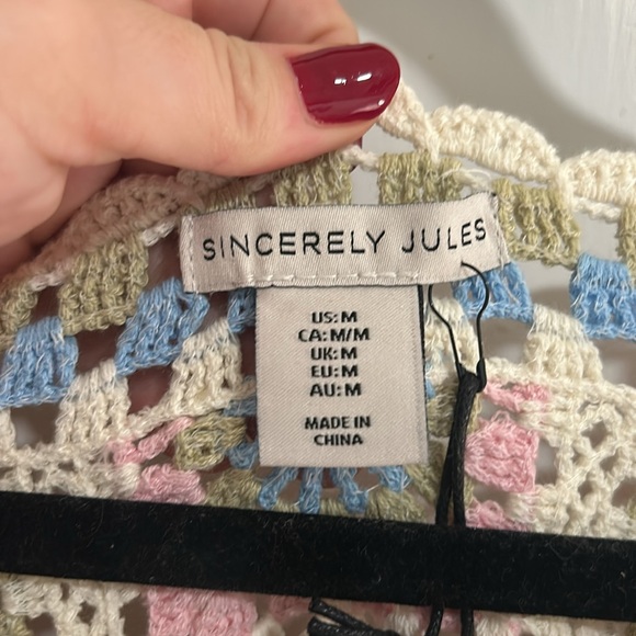 Sincerely Jules crocheted sweater top - Picture 2 of 4